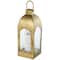 18" Gold Metal Arched Candle Lantern with Top Handle